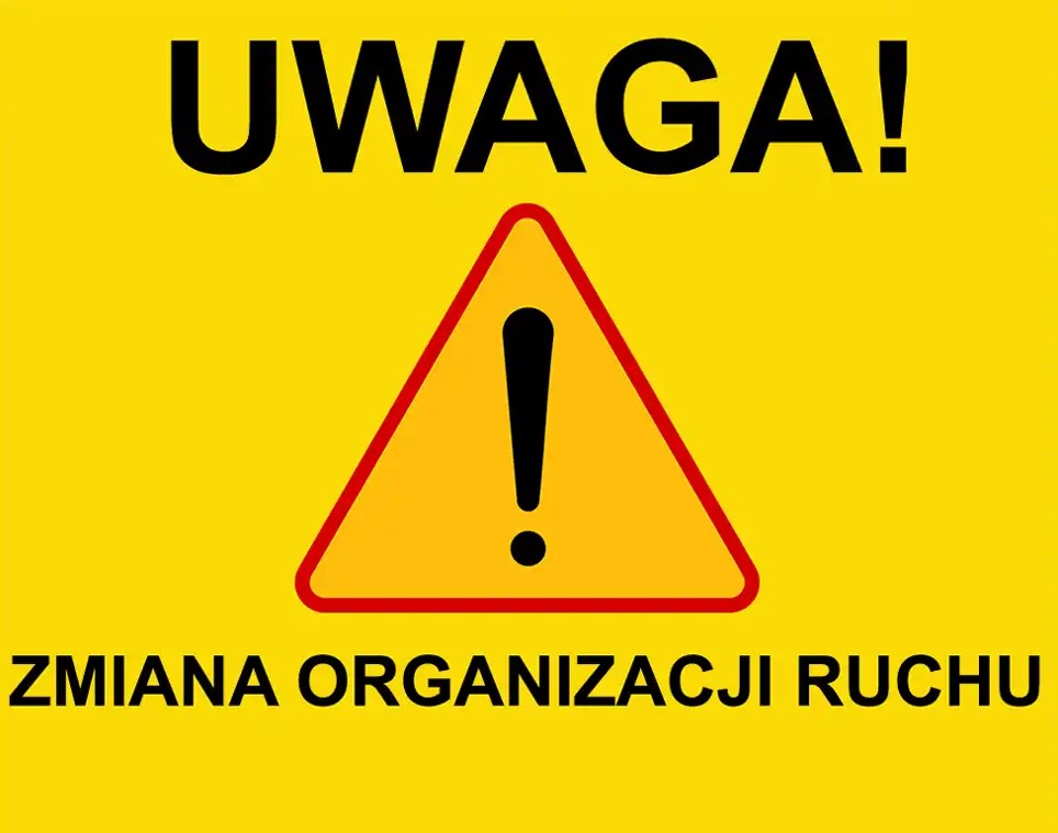 Obraz przedstawiający Informacja o czasowej organizacji ruchu – przejazd kolejowy na Stachówce