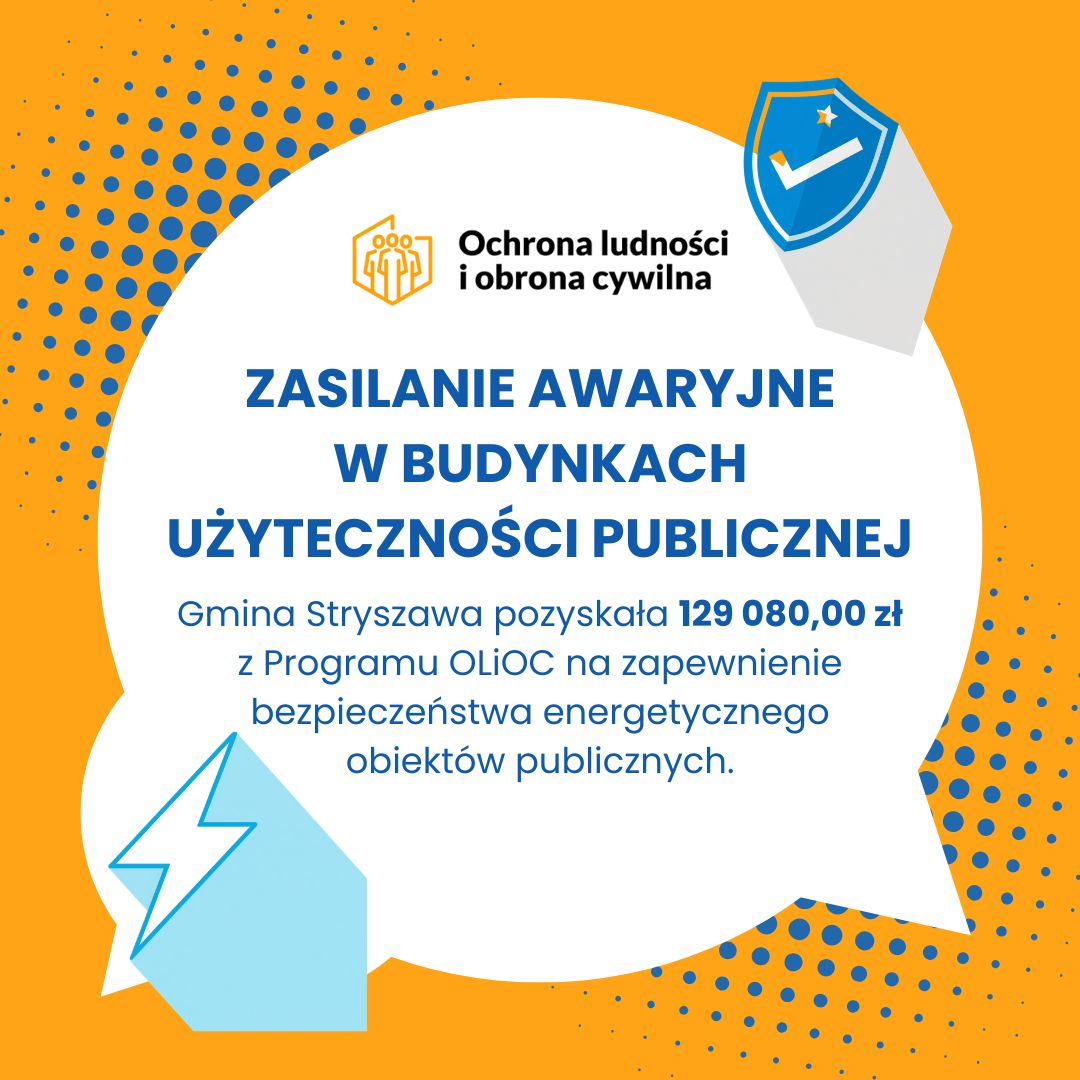 Obraz przedstawiający Wykonanie układu zasilania rezerwowego sieć/agregat w budynkach użyteczności publicznej na terenie Gminy Stryszawa