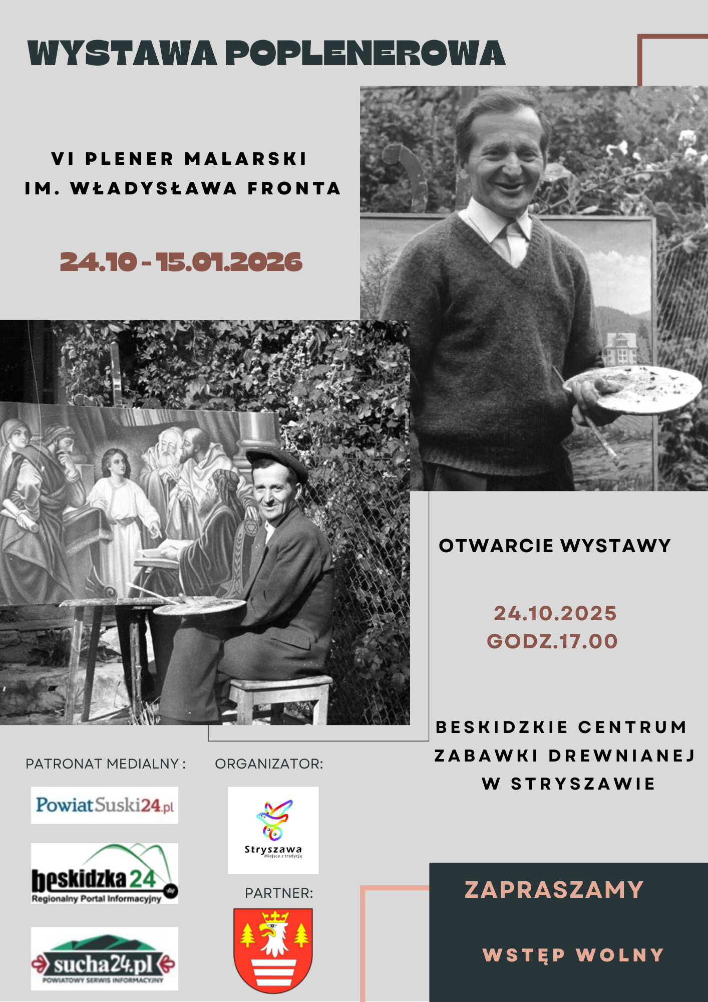 Obraz przedstawiający Wystawa poplenerowa Plenerów Malarskich im. W. Fronta w Stryszawie