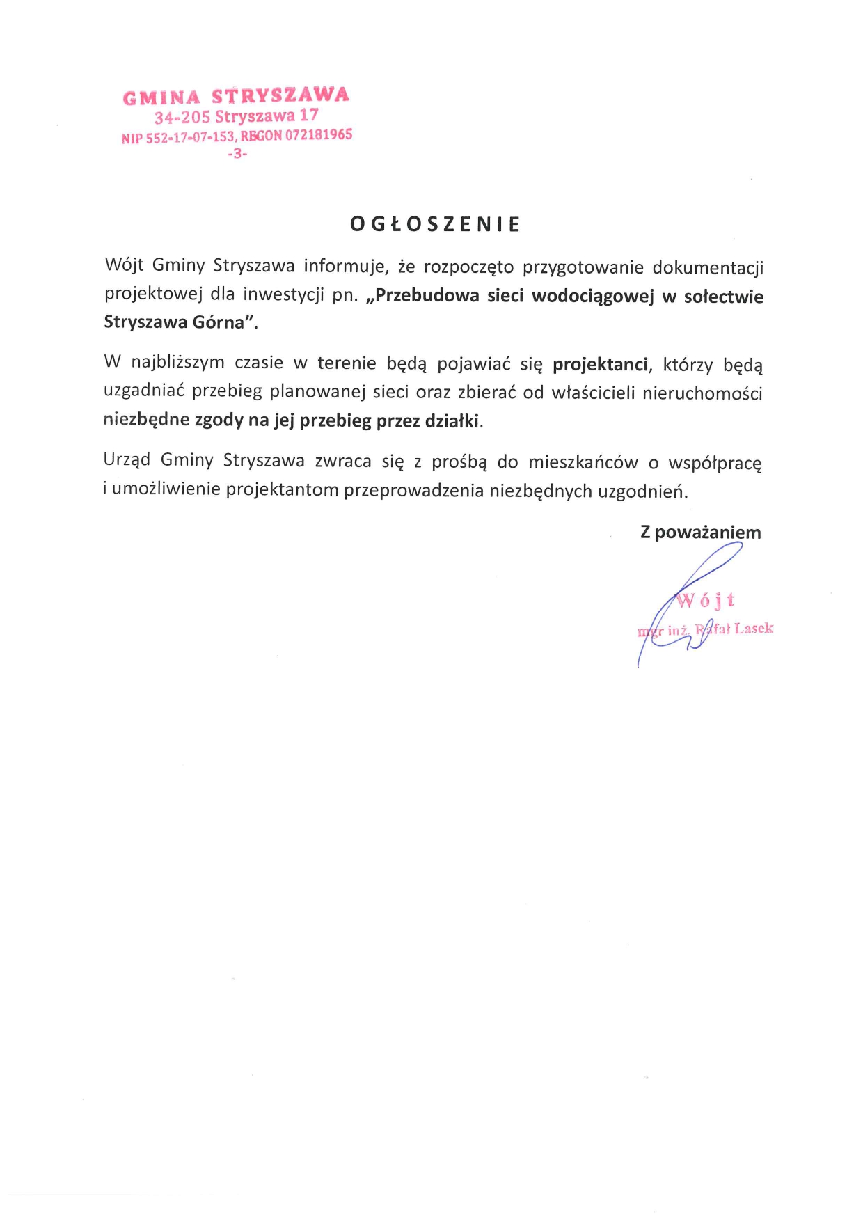 ogłoszenie